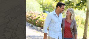 Happy couple going for a walk